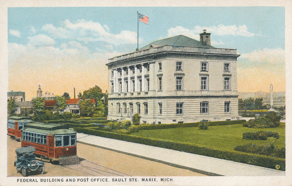 Sault Ste. Marie, Michigan Post Office Post Card