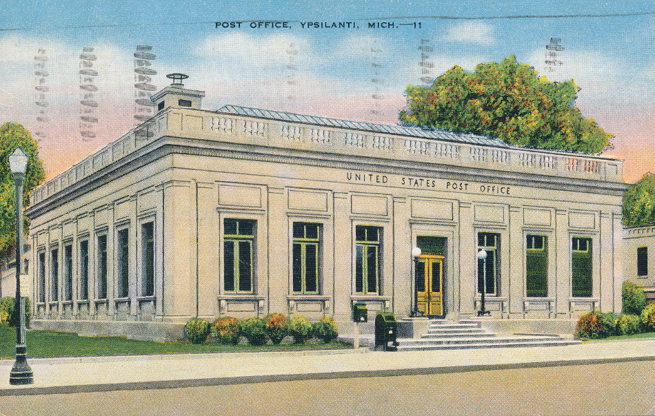 Ypsilanti, Michigan Post Office Post Card