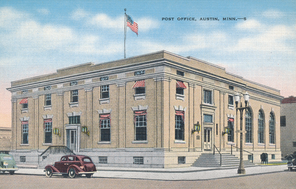 Austin, Minnesota Post Office Post Card