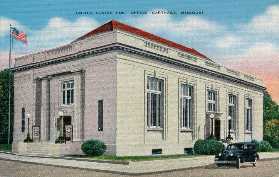 Carthage, Missouri Post Office Post Card