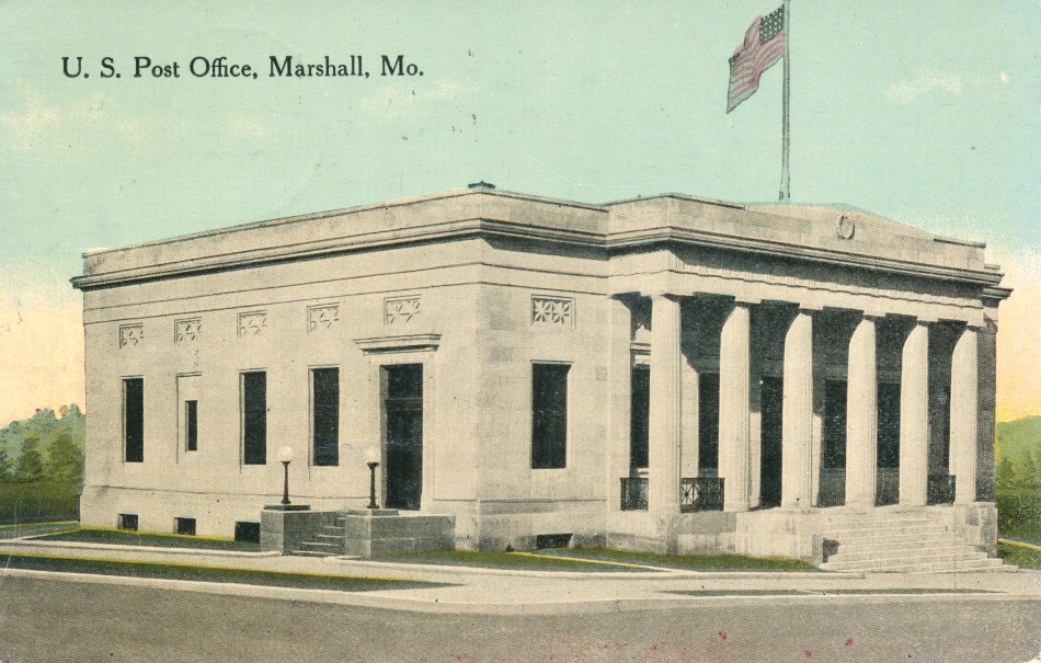 Marshall, Missouri Post Office Post Card