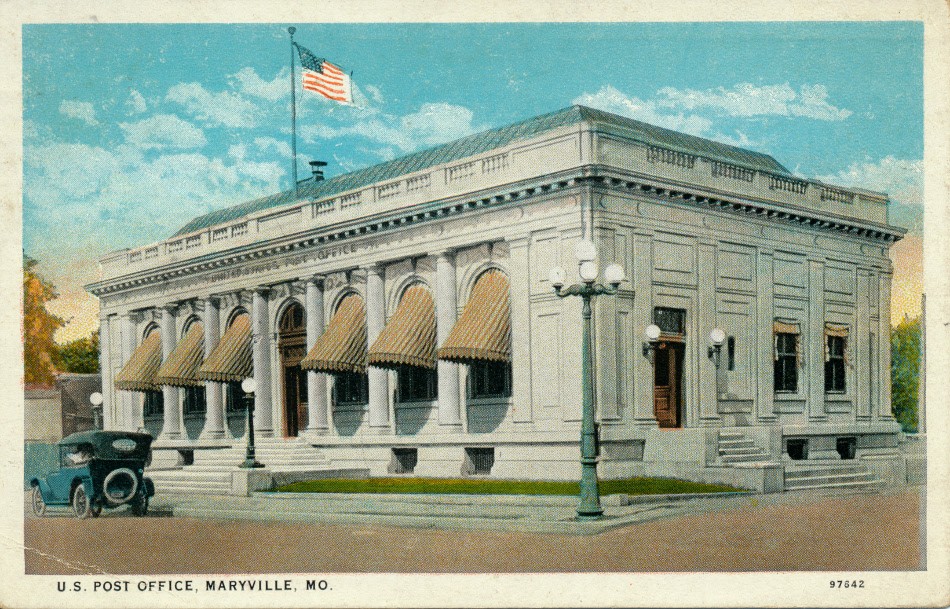 Maryville, Missouri Post Office Post Card