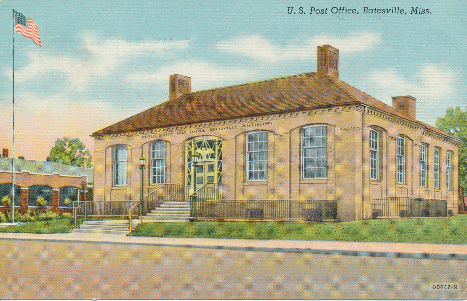 Batesville, Mississippi Post Office Post Card