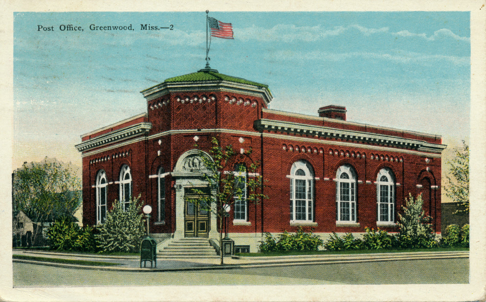 Greenwood, Mississippi Post Office Post Card