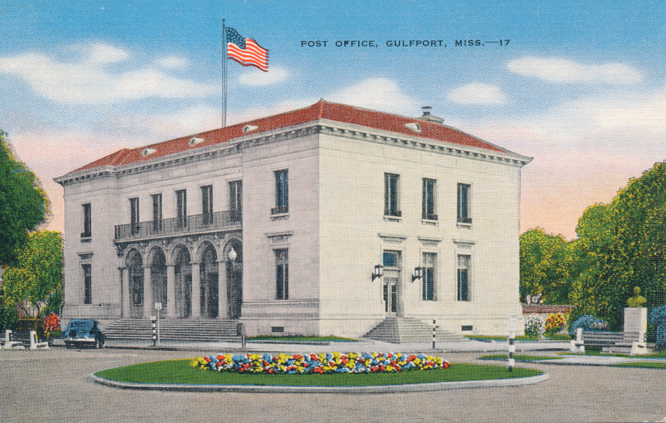 Gulfport, Mississippi Post Office Post Card