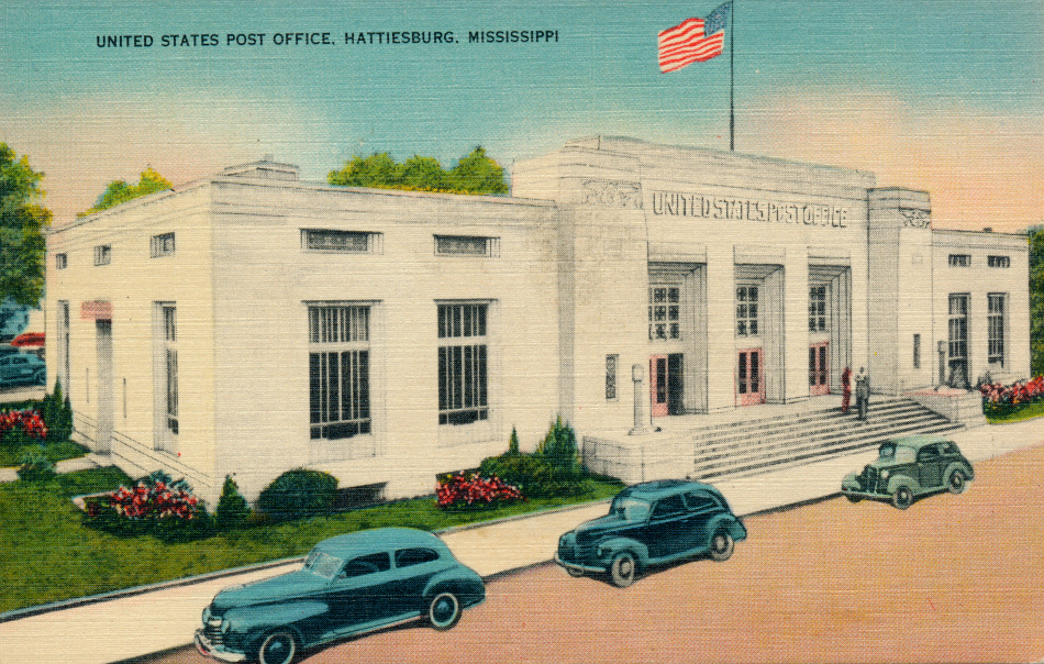 Hattiesburg, Mississippi Post Office Post Card