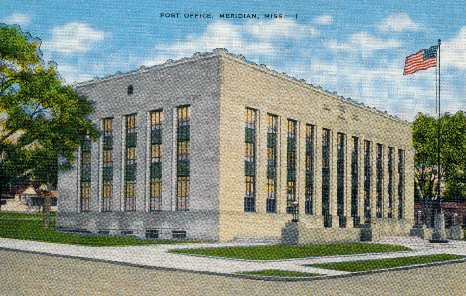 Meridian, Mississippi Post Office Post Card