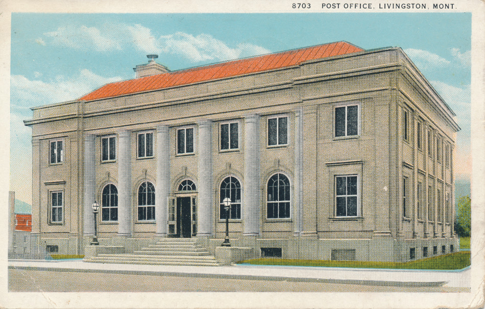 Livingston, Montana Post Office Post Card