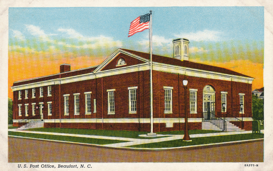 Beaufort, North Carolina Post Office Post Card
