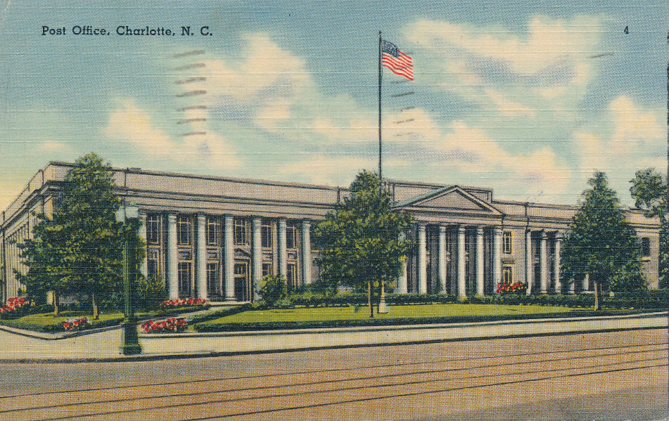 Charlotte, North Carolina Post Office Post Card