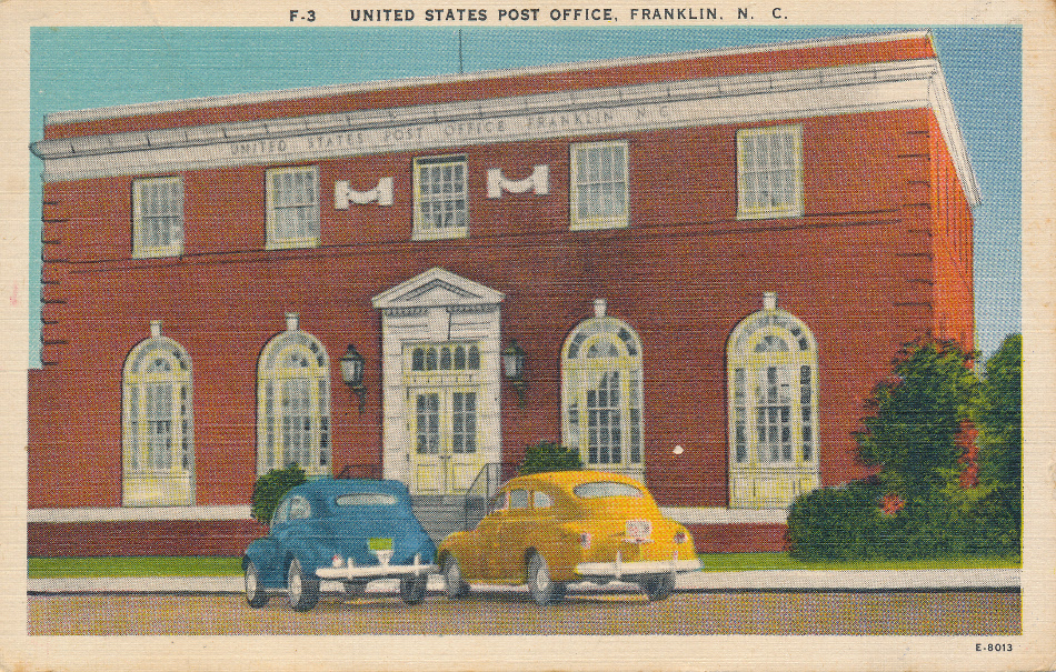 Franklin, North Carolina Post Office Post Card