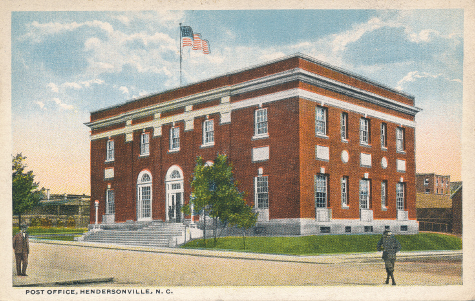 Hendersonville, North Carolina Post Office Post Card