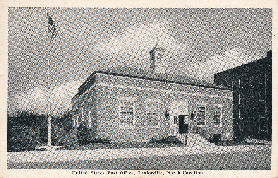 Leaksville, North Carolina Post Office Post Card
