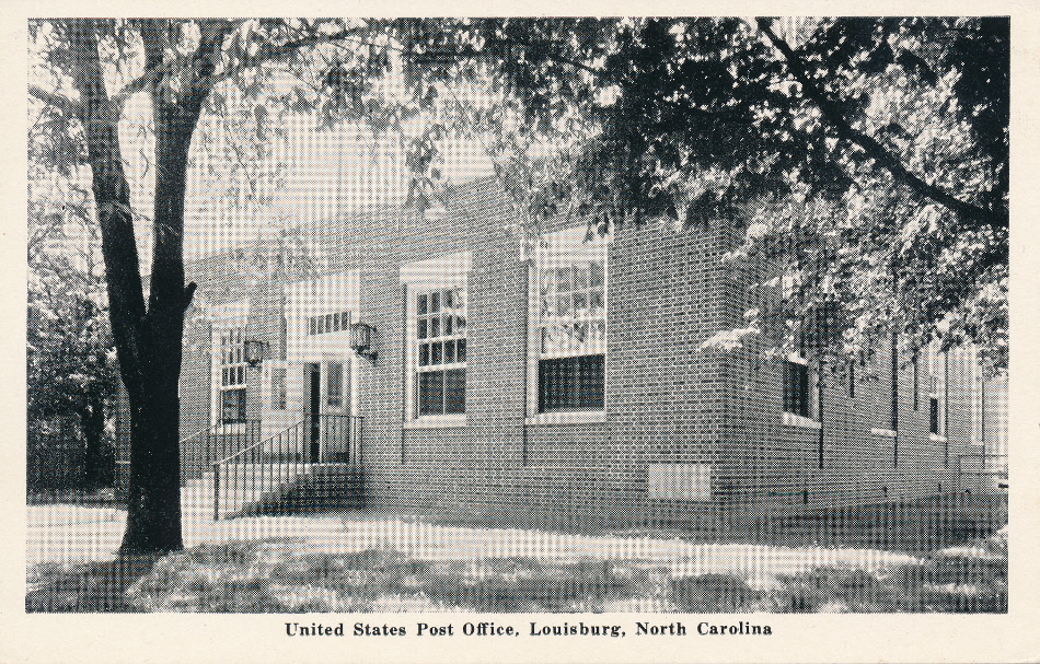 Louisburg, North Carolina Post Office Post Card