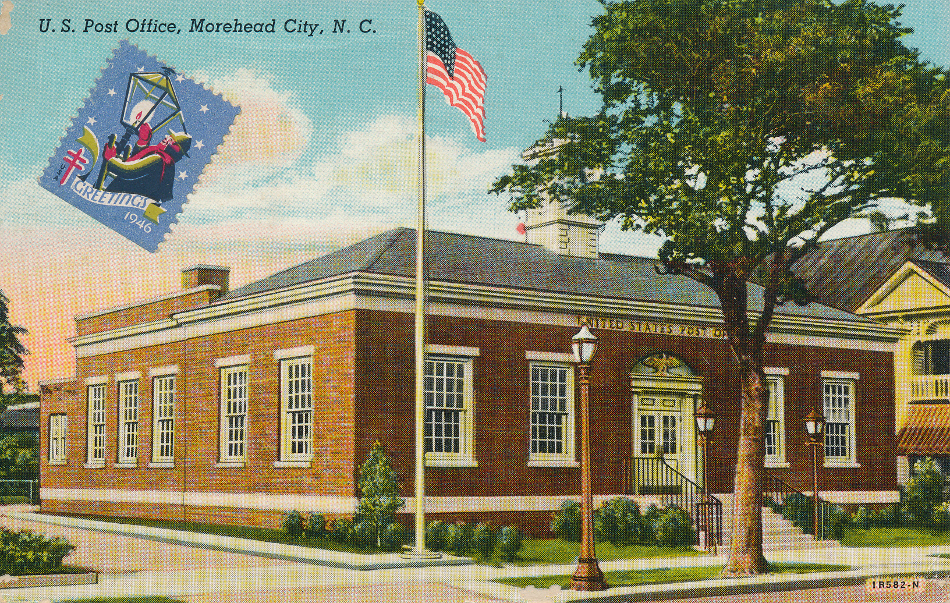 Morehead City, North Carolina Post Office Post Card