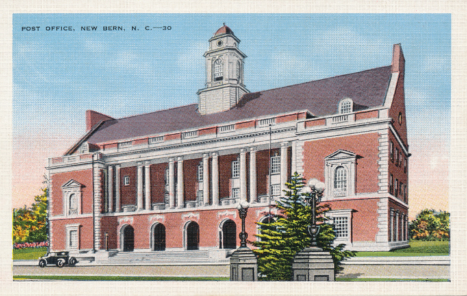 New Bern, North Carolina Post Office Post Card