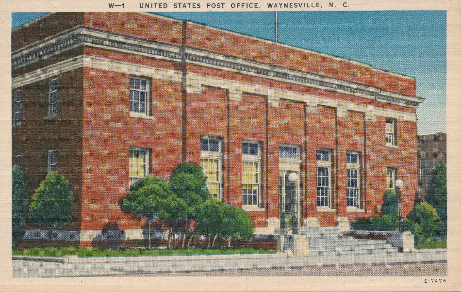Waynesville, North Carolina Post Office Post Card