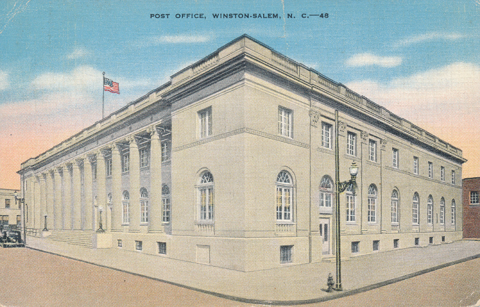 Winston Salem, North Carolina Post Office Post Card