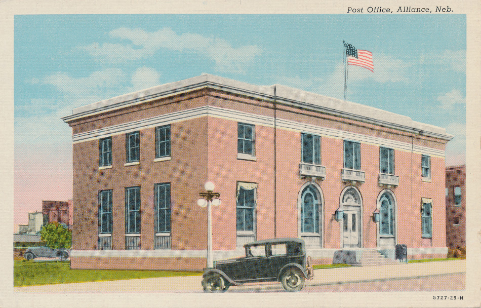 Alliance, Nebraska Post Office Post Card