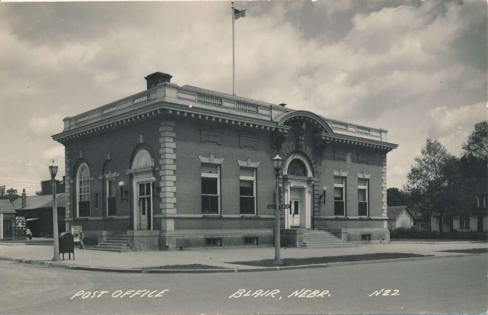 Blair, Nebraska Post Office Post Card
