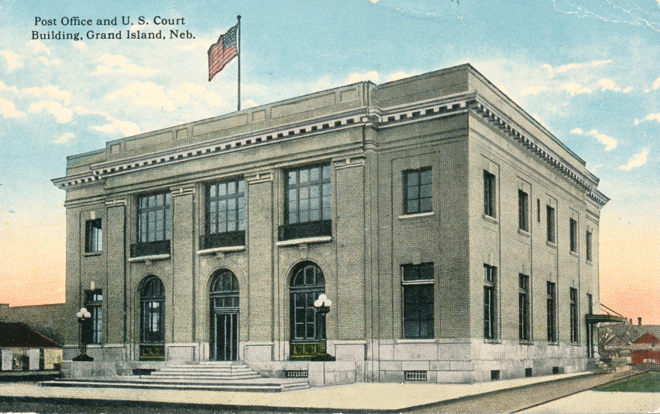 Grand Island, Nebraska Post Office Post Card