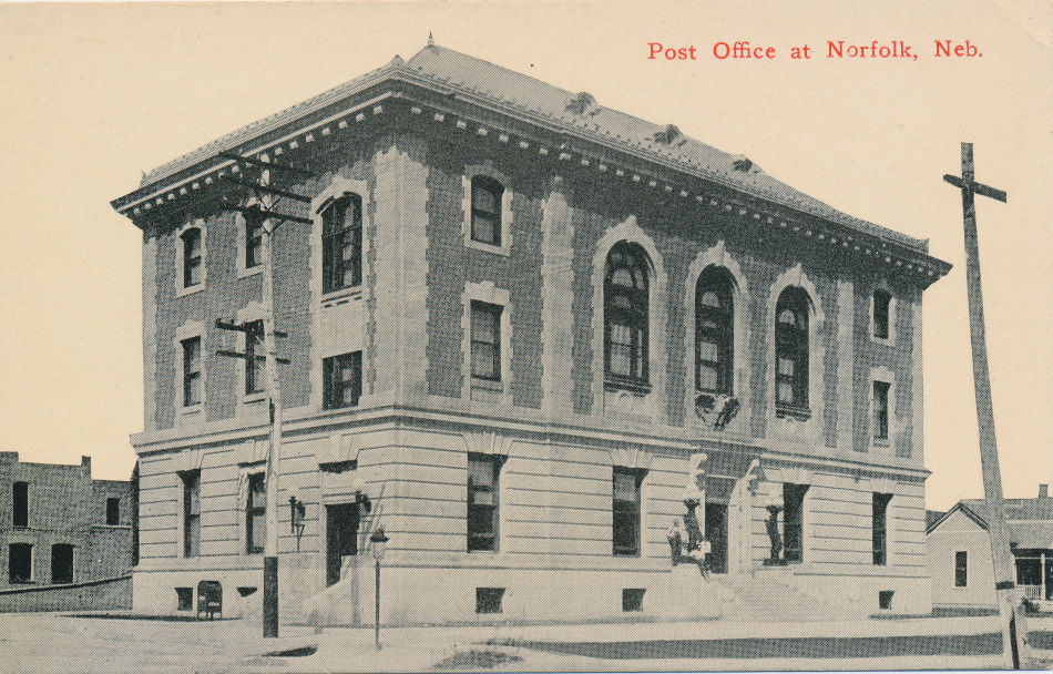 Norfolk, Nebraska Post Office Post Card