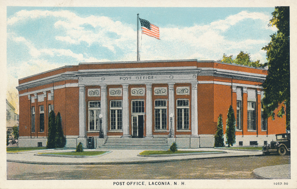 Laconia, New Hampshire Post Office Post Card
