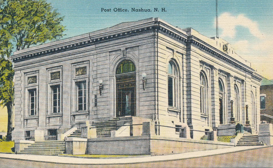 Nashua, New Hampshire Post Office Post Card