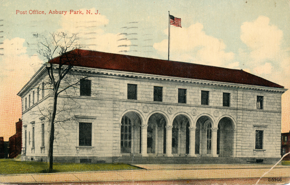 Asbury Park, New Jersey Post Office Post Card