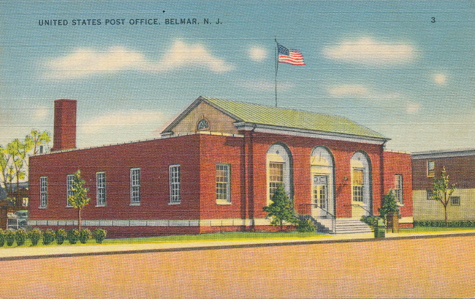 Belmar, New Jersey Post Office Post Card