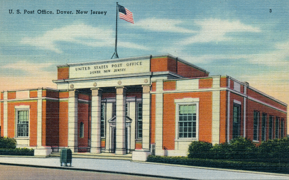 Dover, New Jersey Post Office Post Card