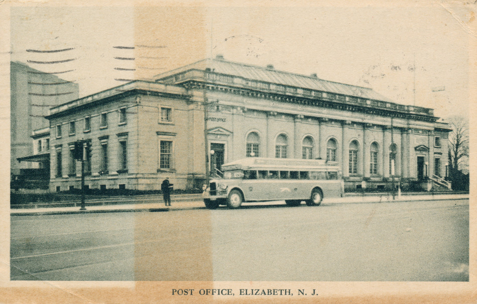 Elizabeth, New Jersey Post Office Post Card