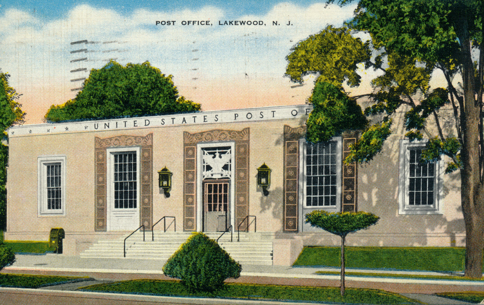 Lakewood, New Jersey Post Office Post Card