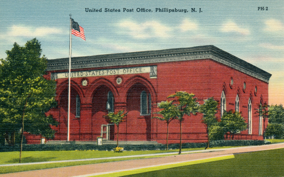 Phillipsburg, New Jersey Post Office Post Card