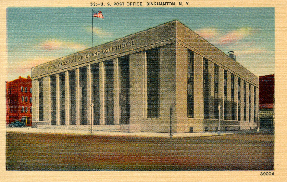 Binghampton, New York Post Office Post Card