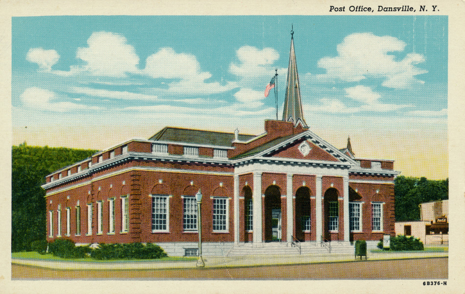 Dansville, New York Post Office Post Card