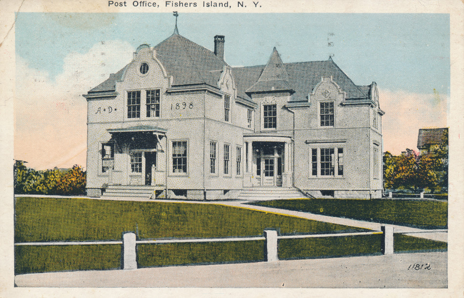 Fishers Island, New York Post Office Post Card