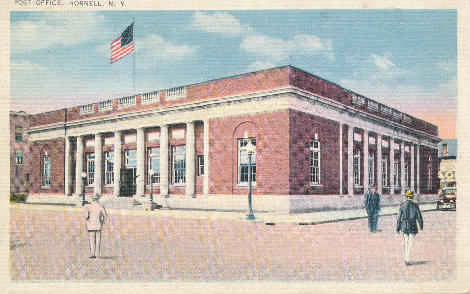 Hornell, New York Post Office Post Card