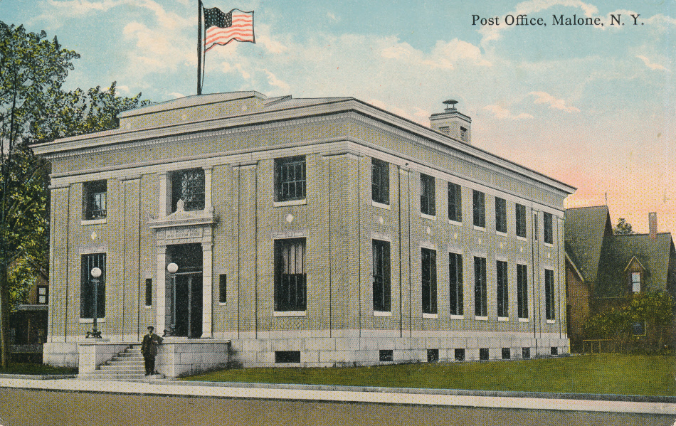 Malone, New York Post Office Post Card