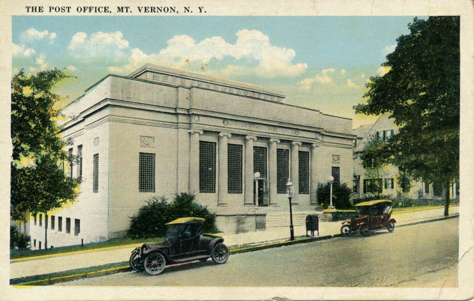 Mt. Vernon, New York Post Office Post Card