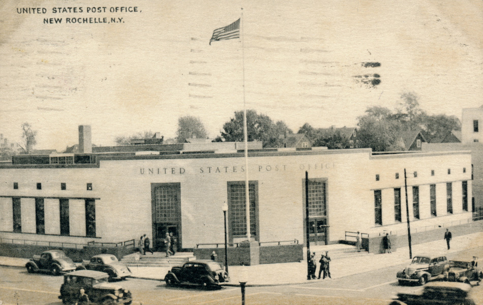 New Rochelle, New York Post Office Post Card