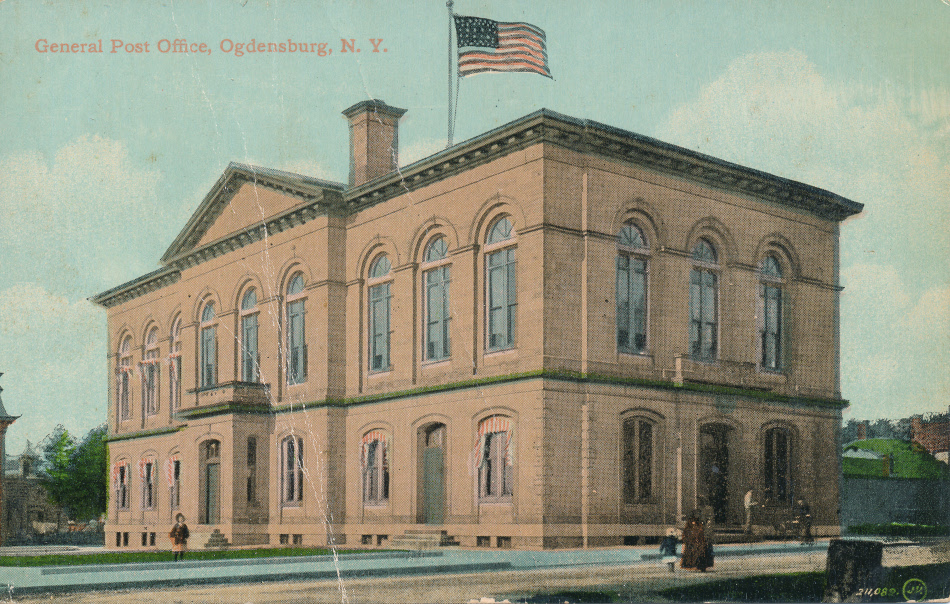Ogdensburg, New York Post Office Post Card