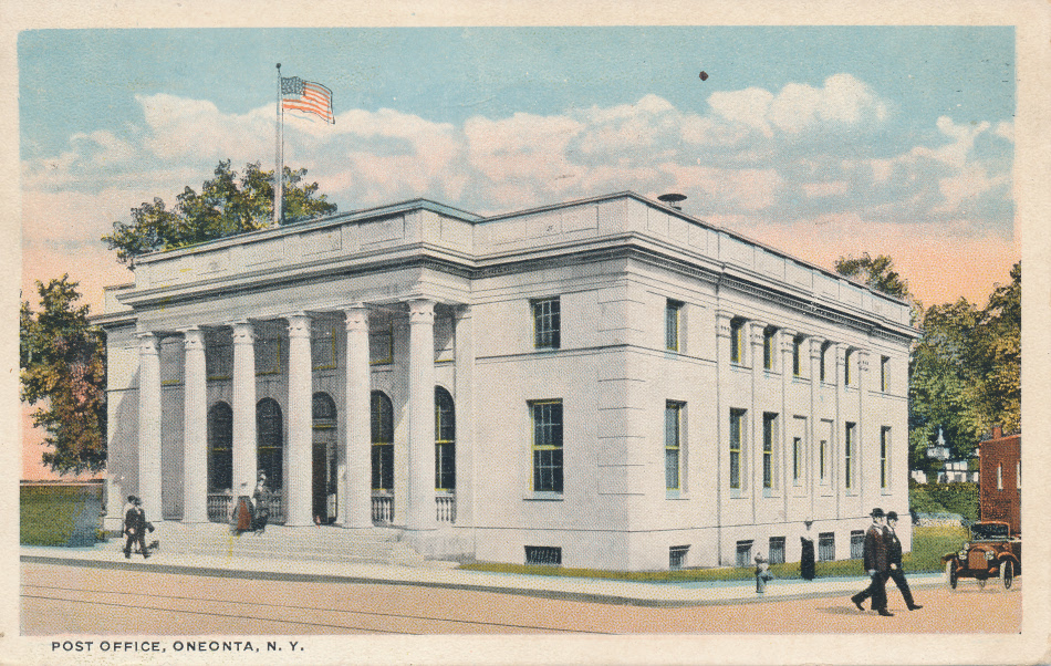 Oneonta, New York Post Office Post Card