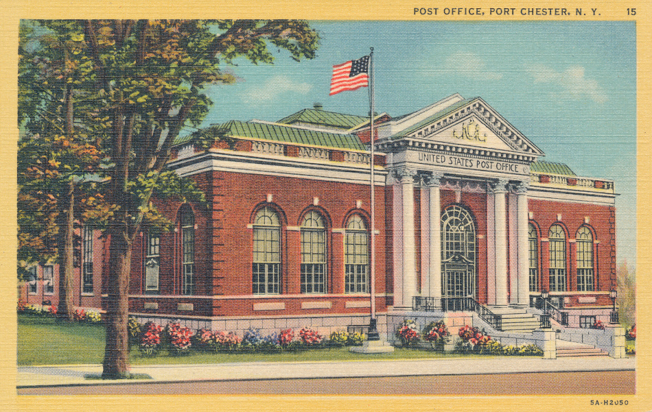 Port Chester, New York Post Office Post Card