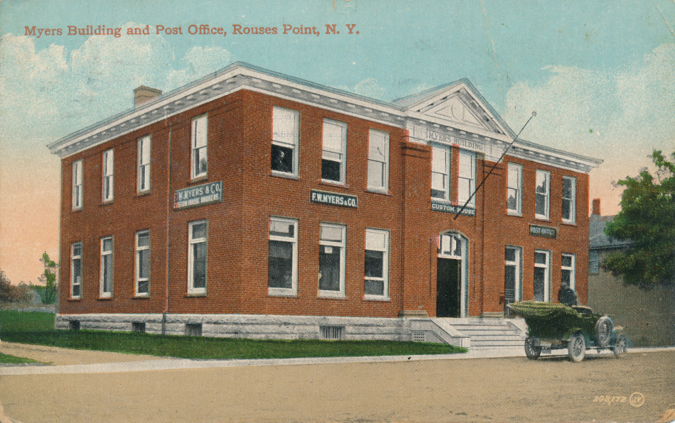 Rouses Point, New York Post Office Post Card