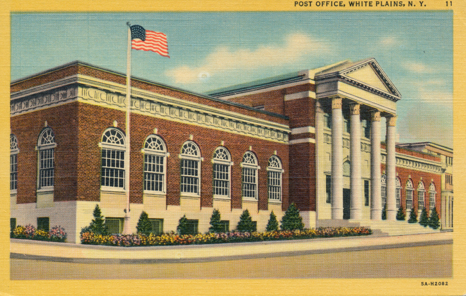 White Plains, New York Post Office Post Card