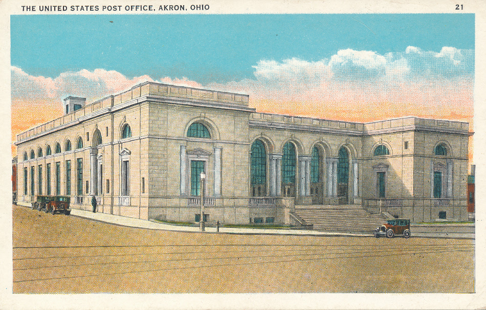 Akron, Ohio Post Office Post Card