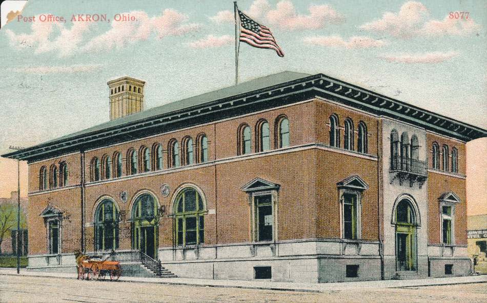 Akron, Ohio Post Office Post Card