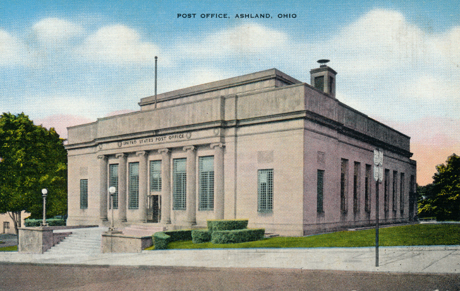 Ashland, Ohio Post Office Post Card