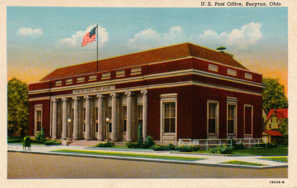 Bucyrus, Ohio Post Office Post Card